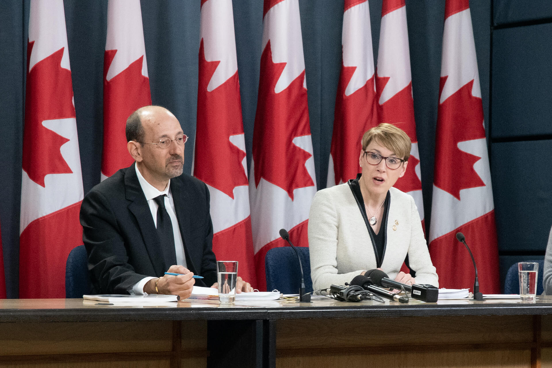 photo of Correctional Investigator Ivan Zinger and Chief Commissioner Marie-Claude Landry at press conference